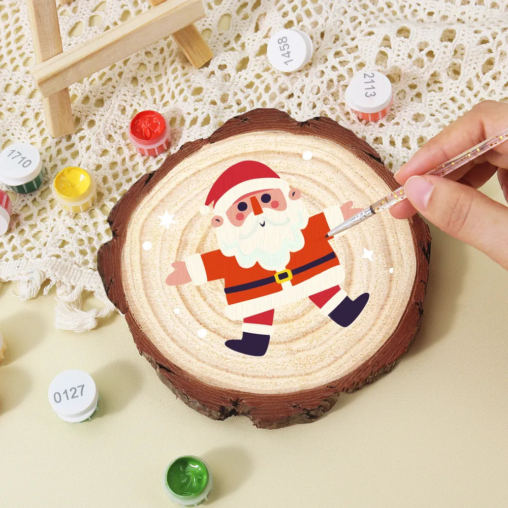 Paint by Numbers - Wood Slice | Jolly Santa