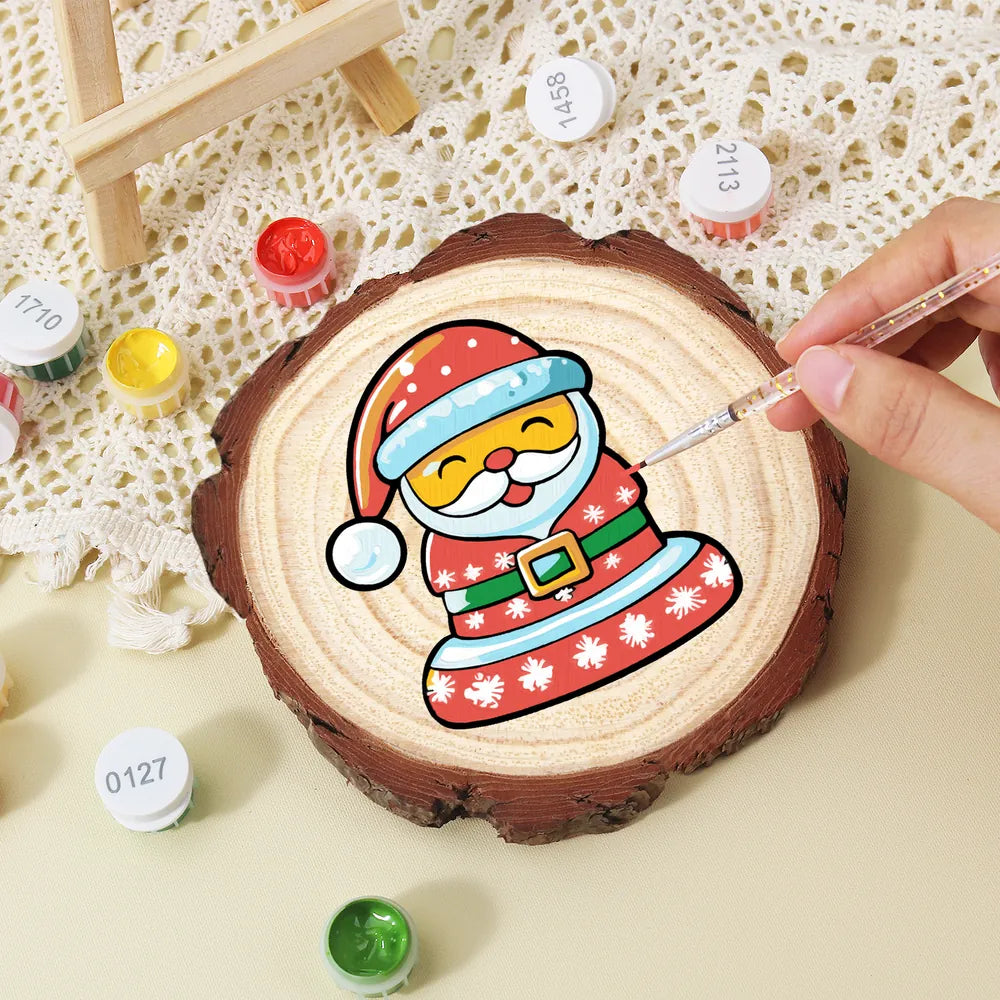 
Paint by Numbers - Wood Slice | Santa Cookie