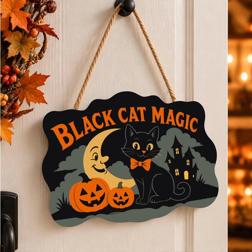 Paint by Numbers - Wooden Door Hanger | Black Cat Magic