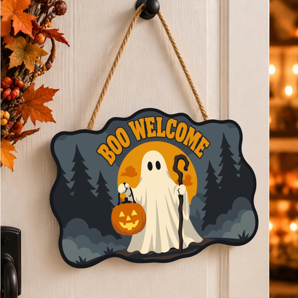Paint by Numbers - Wooden Door Hanger | Boo Welcome Ghost