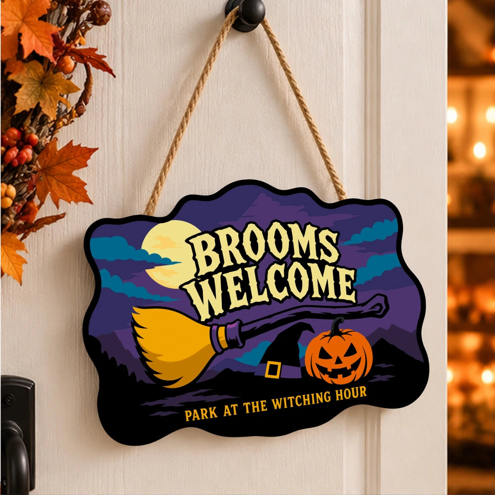 Paint by Numbers - Wooden Door Hanger | Brooms Welcome