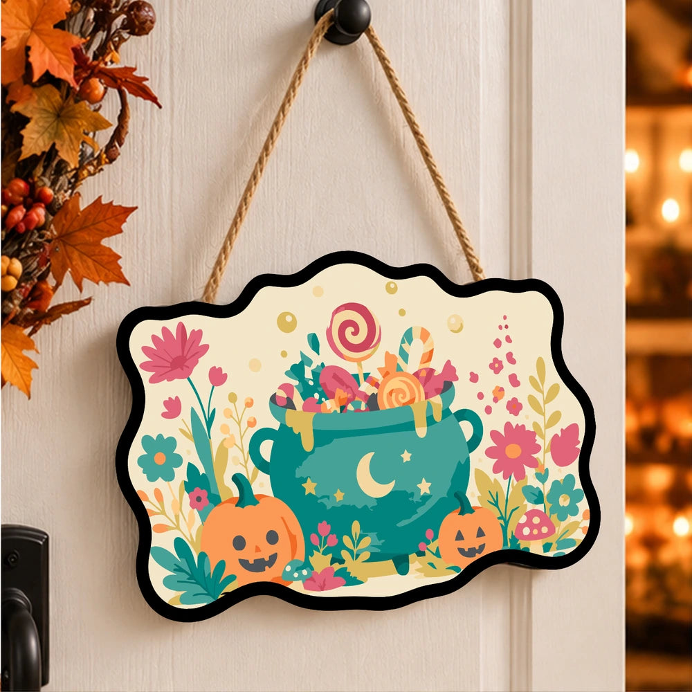 Paint by Numbers - Wooden Door Hanger | Candy Cauldron Among Flowers