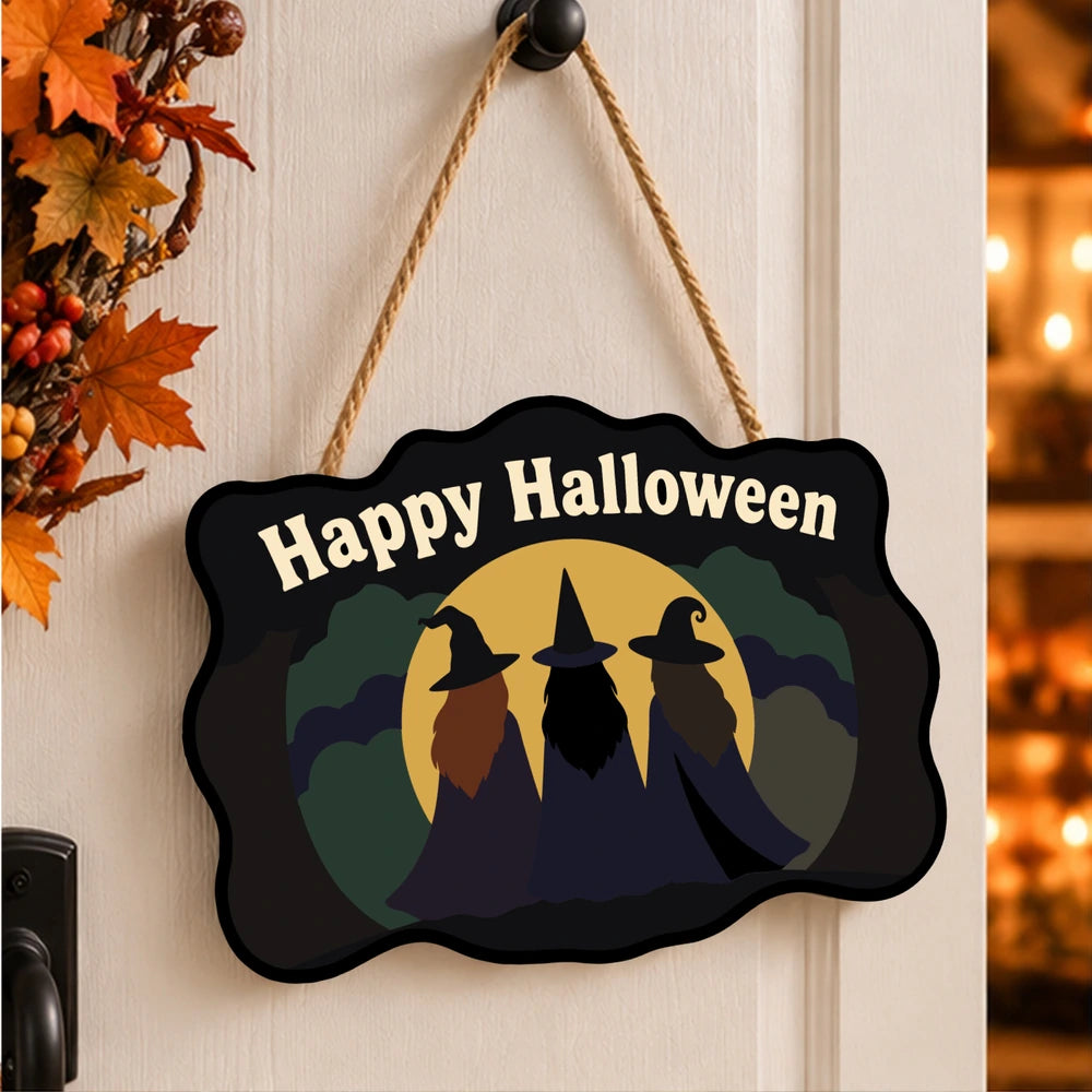 
Paint by Numbers - Wooden Door Hanger | Happy Halloween Three Witches