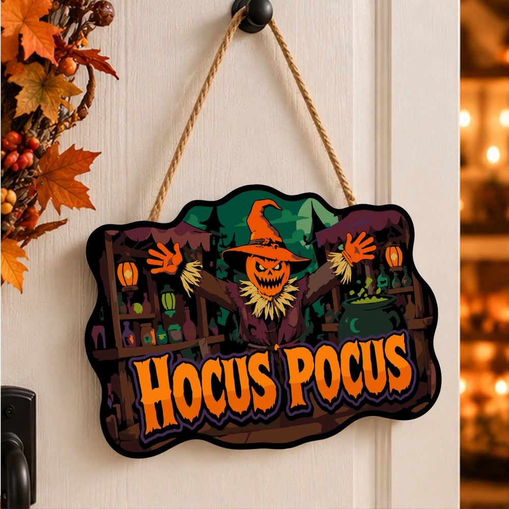 Paint by Numbers - Wooden Door Hanger | Hocus Pocus Scarecrow