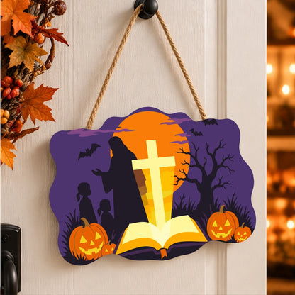 Paint by Numbers - Wooden Door Hanger | Jesus with Children and the Golden Cross