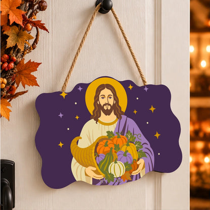Paint by Numbers - Wooden Door Hanger | Jesus with the Harvest Basket