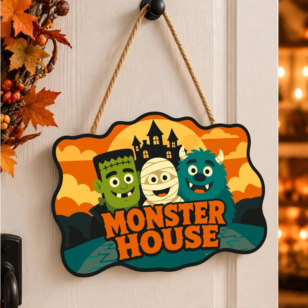 Paint by Numbers - Wooden Door Hanger | Monster House