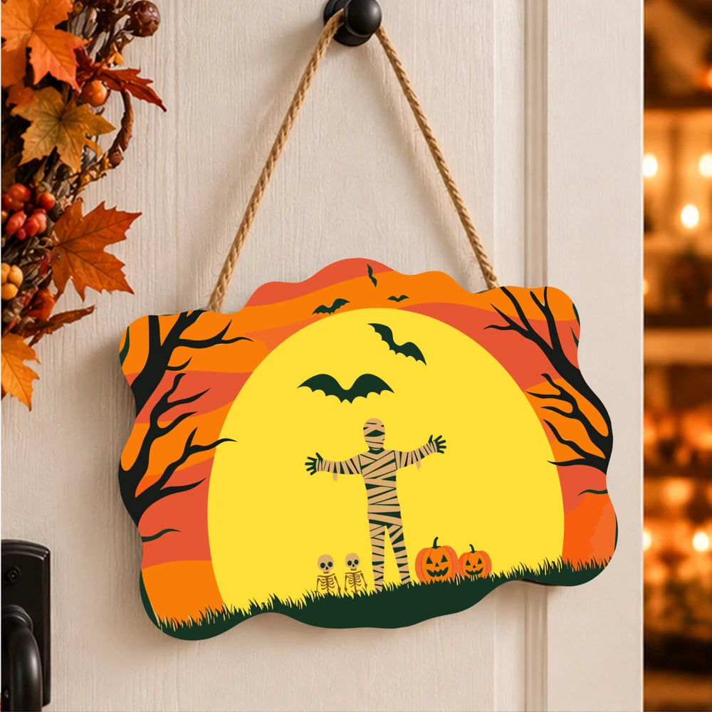 
Paint by Numbers - Wooden Door Hanger | Mummy in the Orange Moon