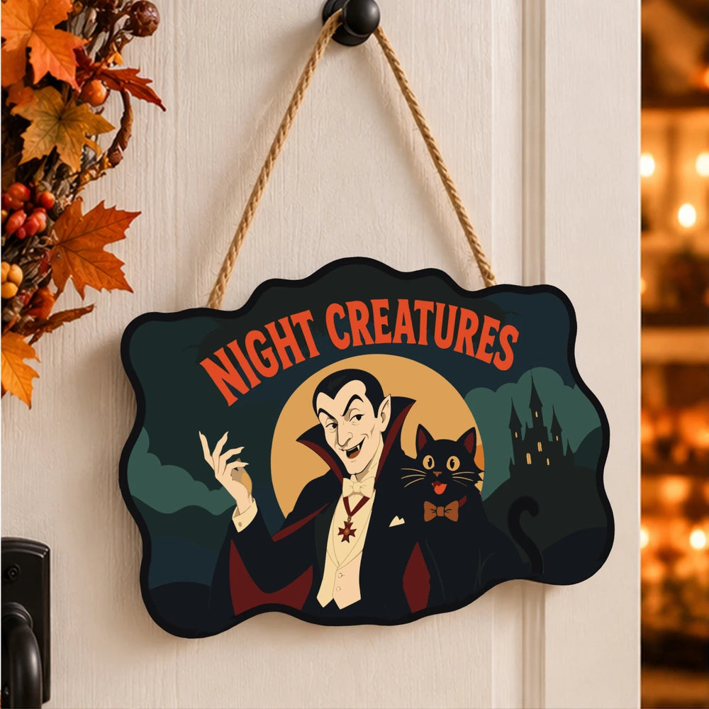 Paint by Numbers - Wooden Door Hanger | Night Creatures