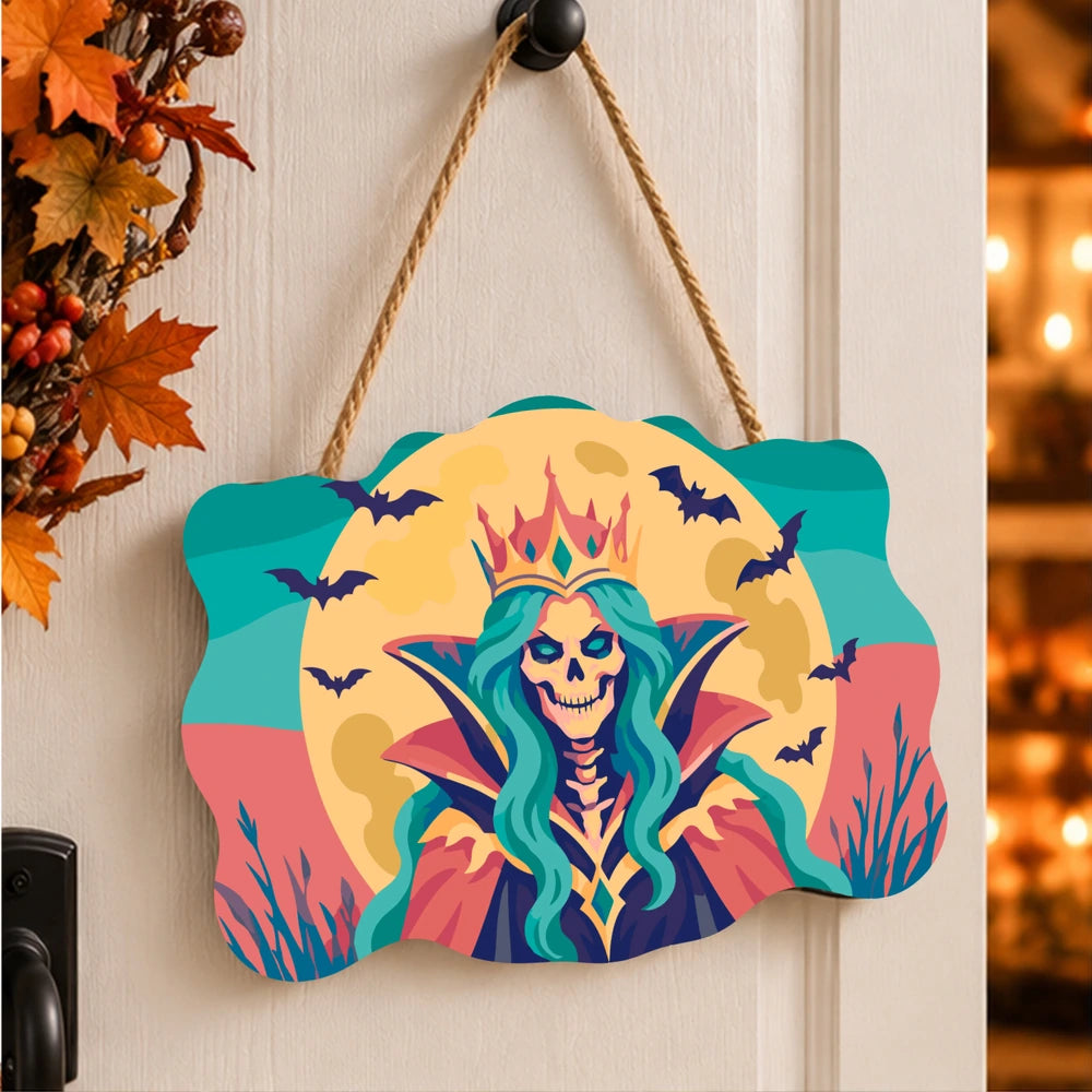 Paint by Numbers - Wooden Door Hanger | Skeleton Queen with a Crown