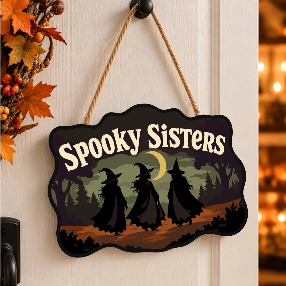 Paint by Numbers - Wooden Door Hanger | Spooky Sisters