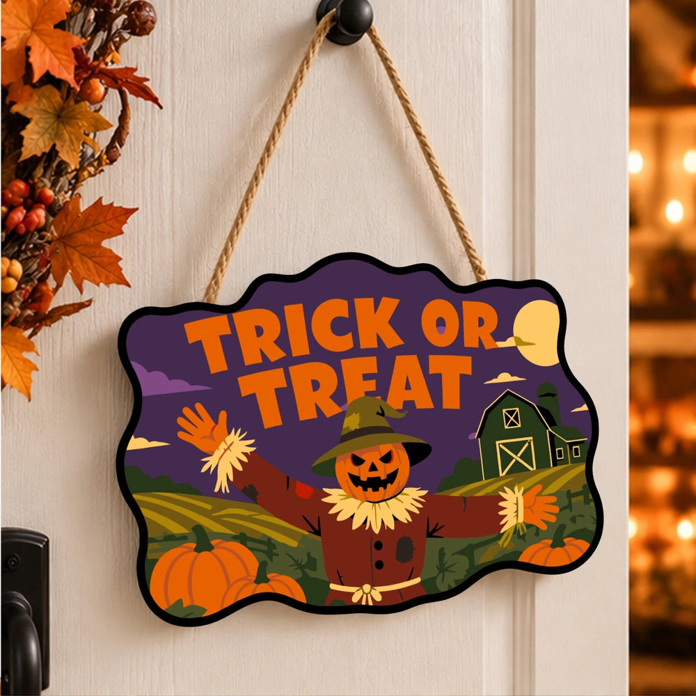 Paint by Numbers - Wooden Door Hanger | Trick or Treat Scarecrow at the Barn