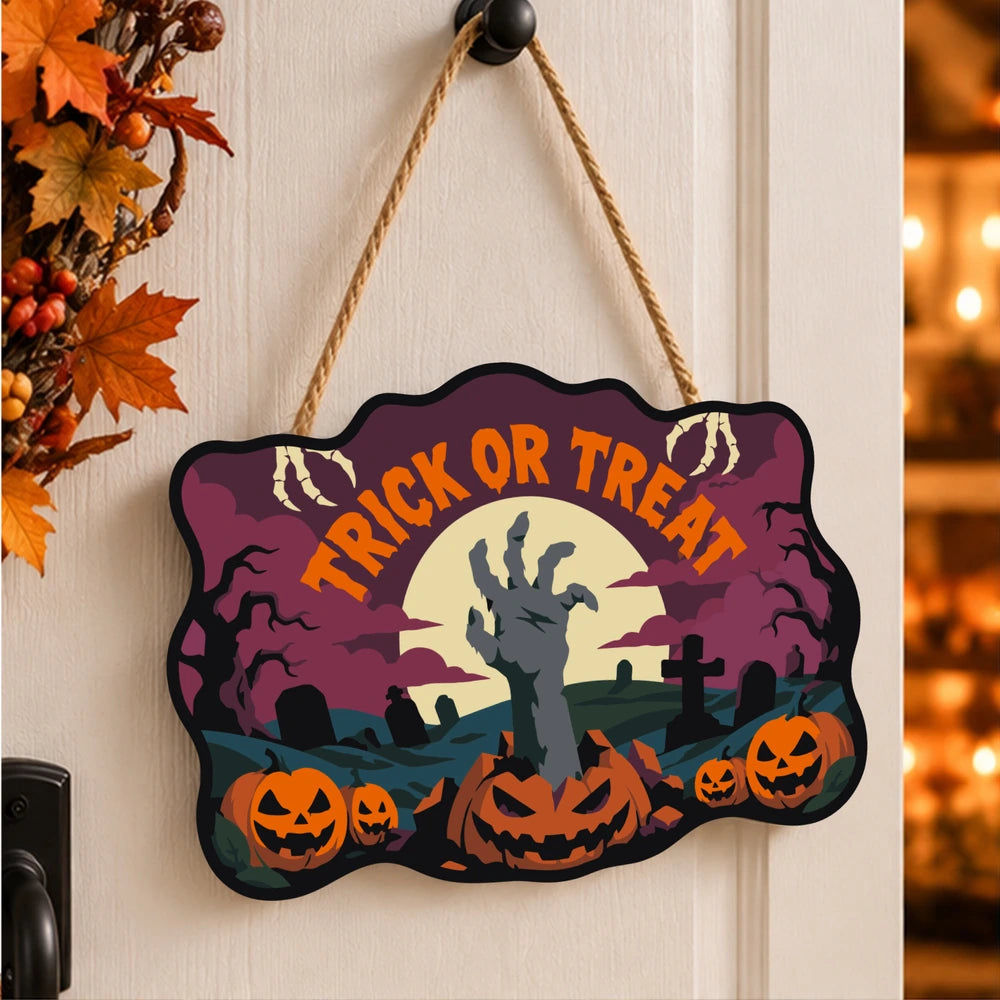 Paint by Numbers - Wooden Door Hanger | Trick or Treat Zombie Hand
