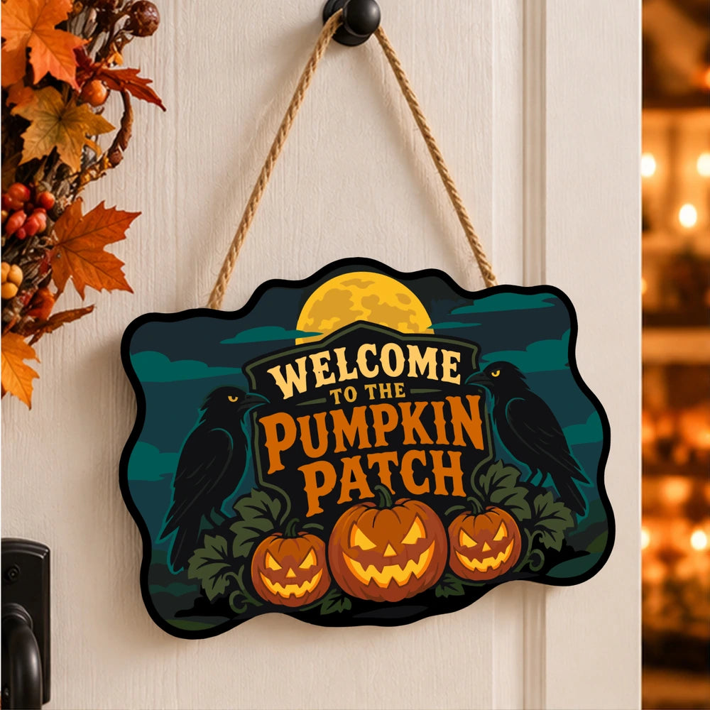 
Paint by Numbers - Wooden Door Hanger | Welcome to the Pumpkin Patch Crows