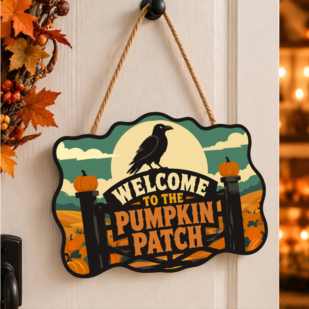 
Paint by Numbers - Wooden Door Hanger | Welcome to the Pumpkin Patch Gate