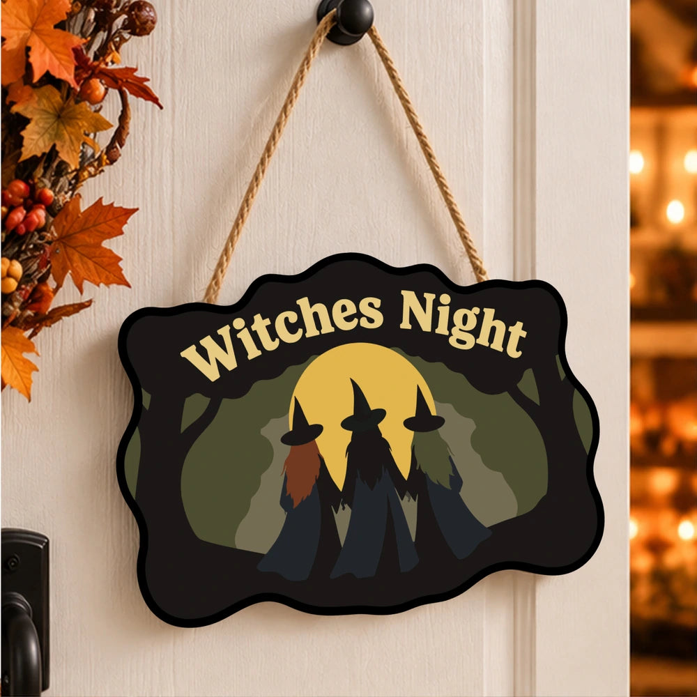
Paint by Numbers - Wooden Door Hanger | Witches Night