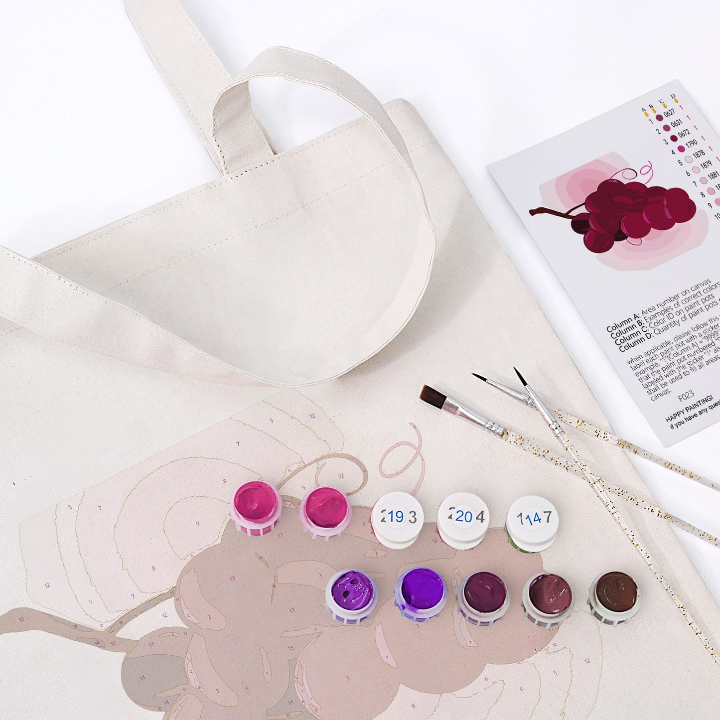 Paint by Numbers - DIY Totebag | Cherries