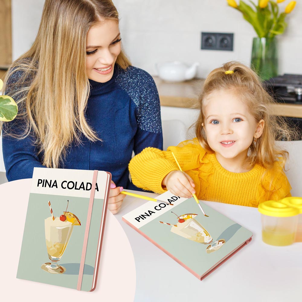 
Paint by Numbers Hardcover Journal Notebook - Pina Colada Cocktail