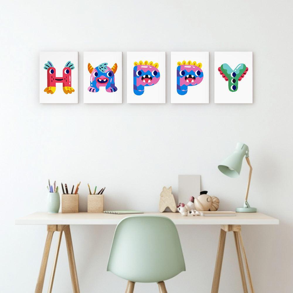 Paint by Numbers – Alphabet Painting Kit | A to Z Cute Monster Letters