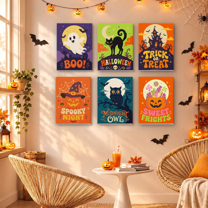 Paint by Numbers – 6 Mini Paintings | Boo and Sweet Frights Lettering Set