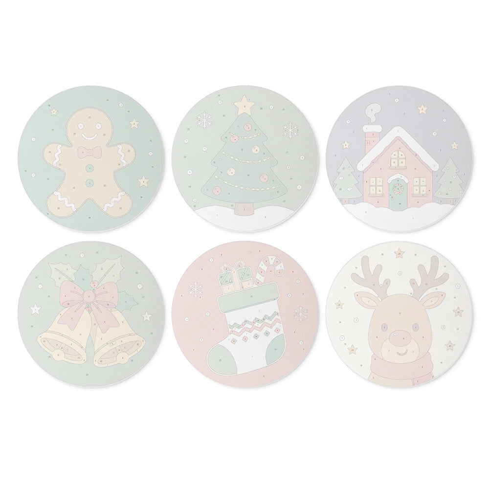 
Paint by Numbers – 6 Mini Paintings | Classic Christmas Rounds (Round)