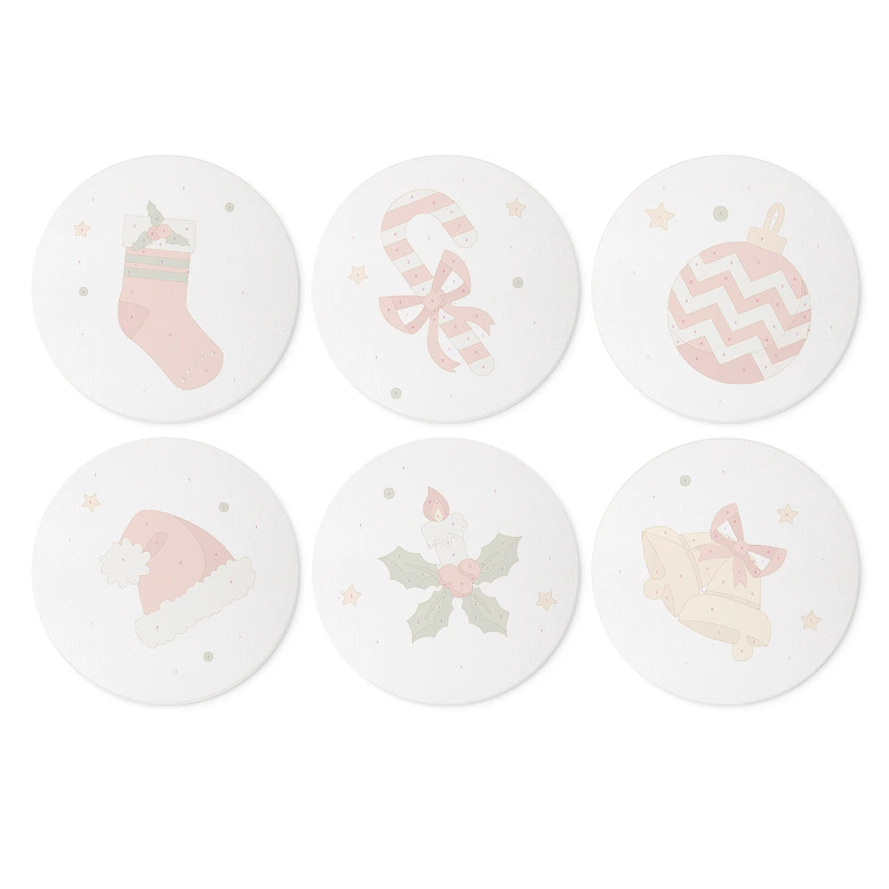 Paint by Numbers – 6 Mini Paintings | Classic Christmas Symbols (Round)