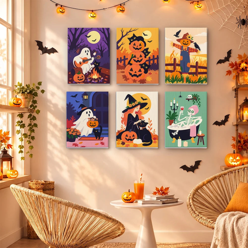 
Paint by Numbers – 6 Mini Paintings | Cozy Autumn Night Tales Set