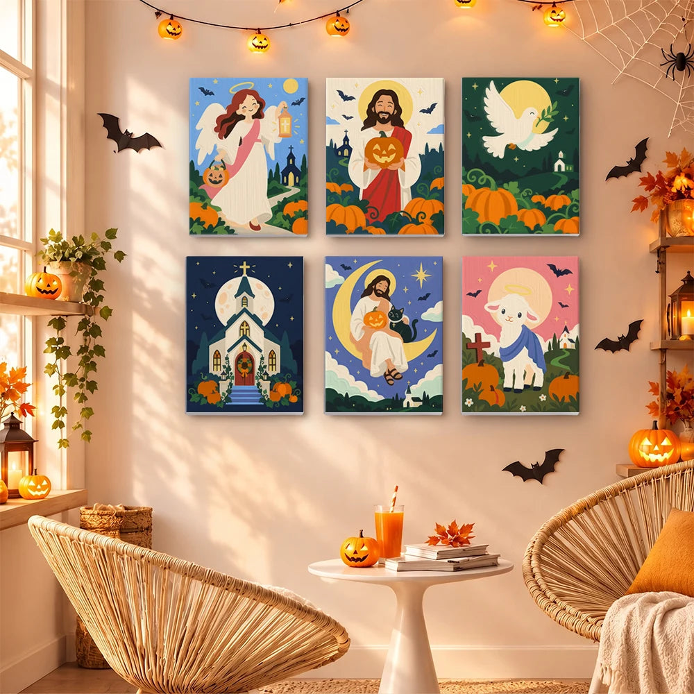 Paint by Numbers – 6 Mini Paintings | Faithful Autumn Blessings Set
