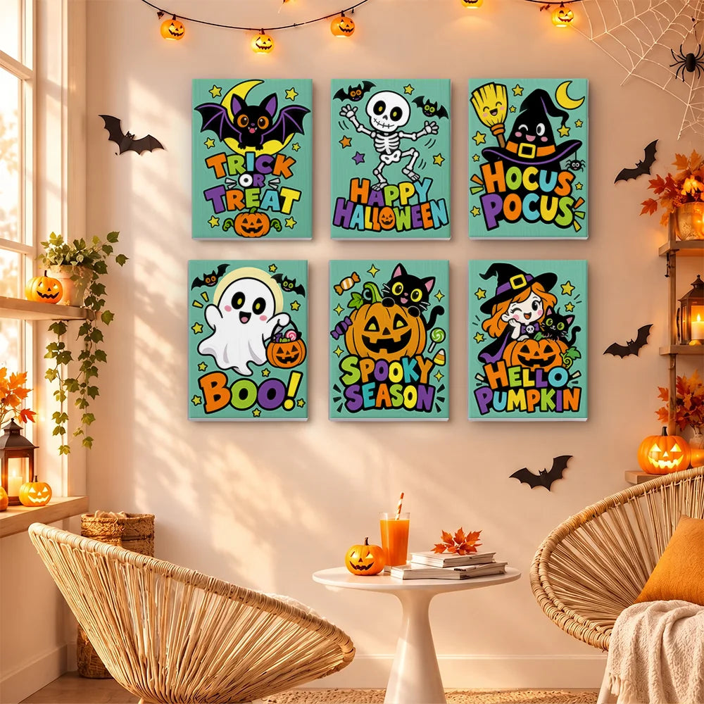 Paint by Numbers – 6 Mini Paintings | Hocus Pocus Comic Lettering Set