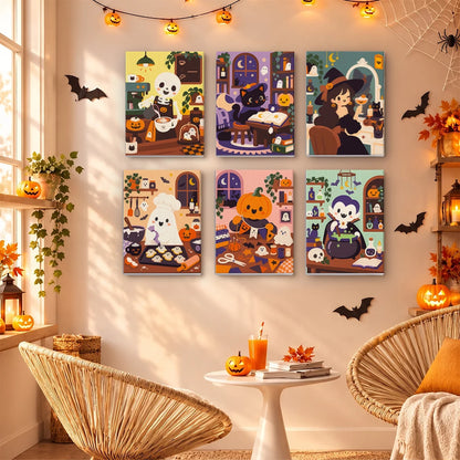 Paint by Numbers – 6 Mini Paintings | Monsters in the Kitchen Set