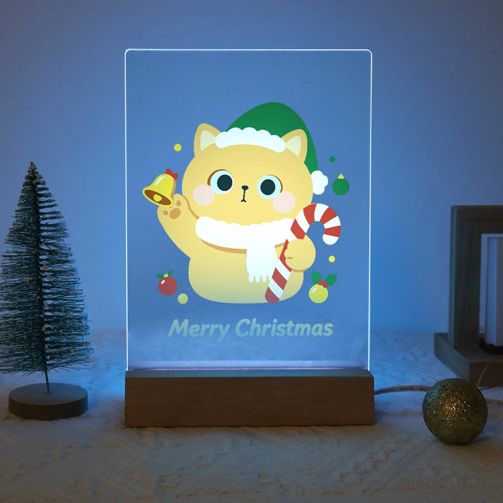 Paint by Numbers - Christmas Light | Cat with Bell and Green Hat