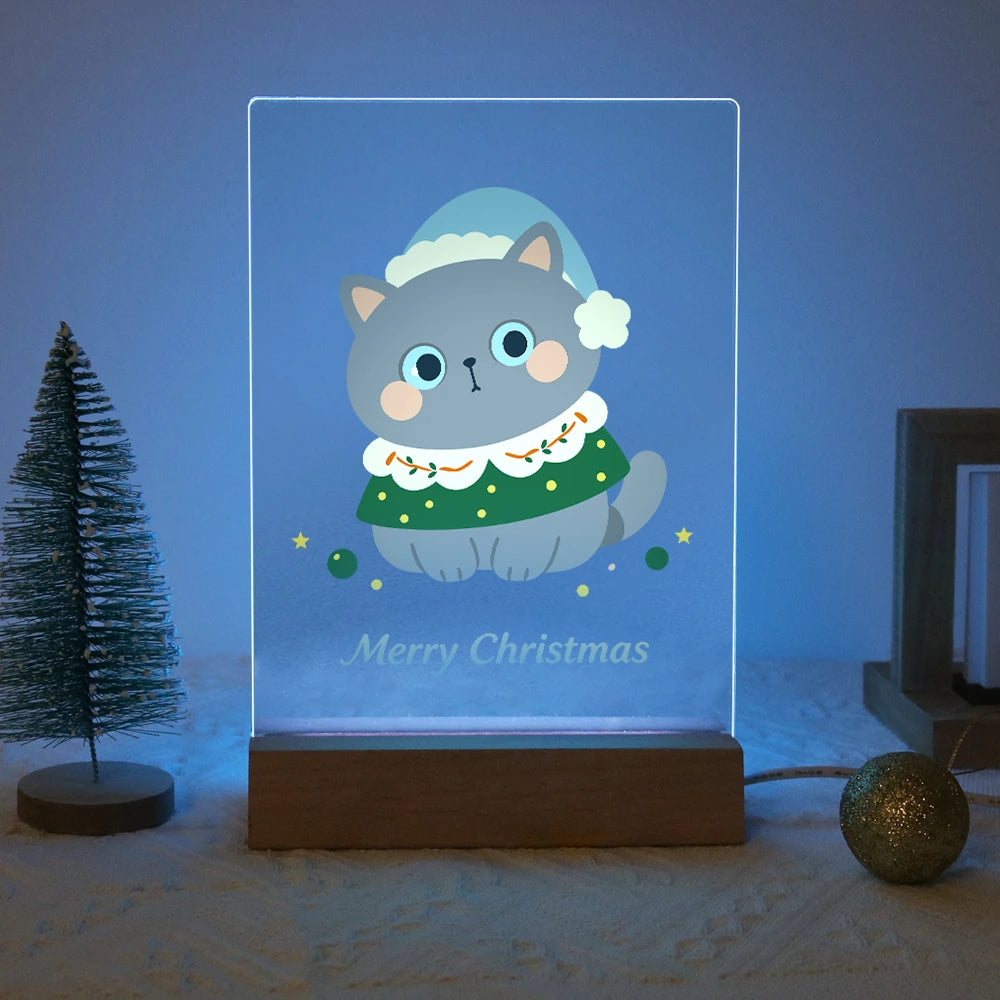 
Paint by Numbers - Christmas Light | Grey Cat in a Festive Collar