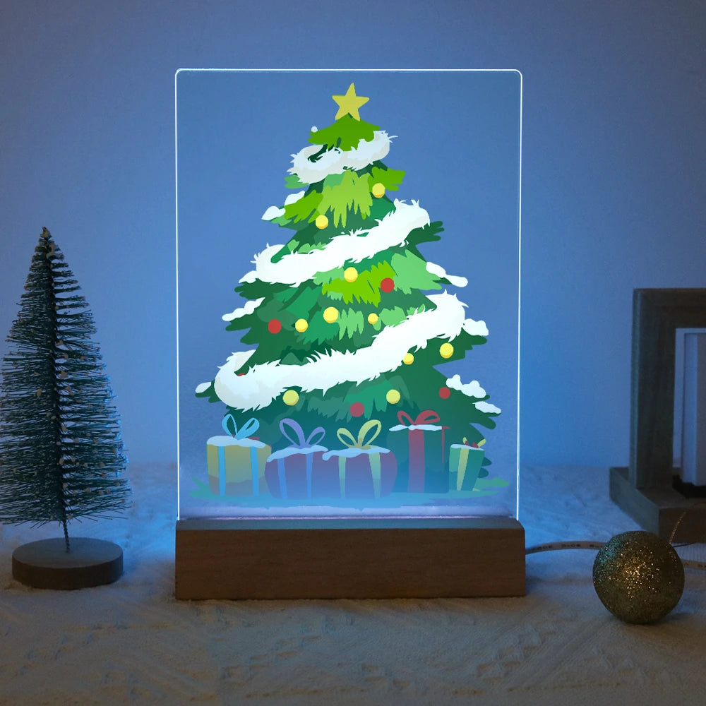 
Paint by Numbers - Christmas Light | Snow-Covered Tree with Presents