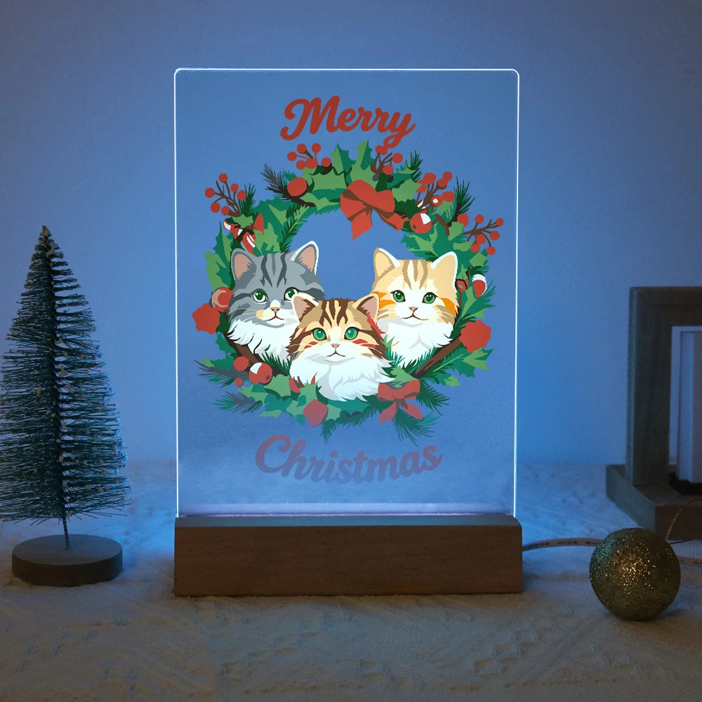 
Paint by Numbers - Christmas Light | Two Cats in a Christmas Wreath