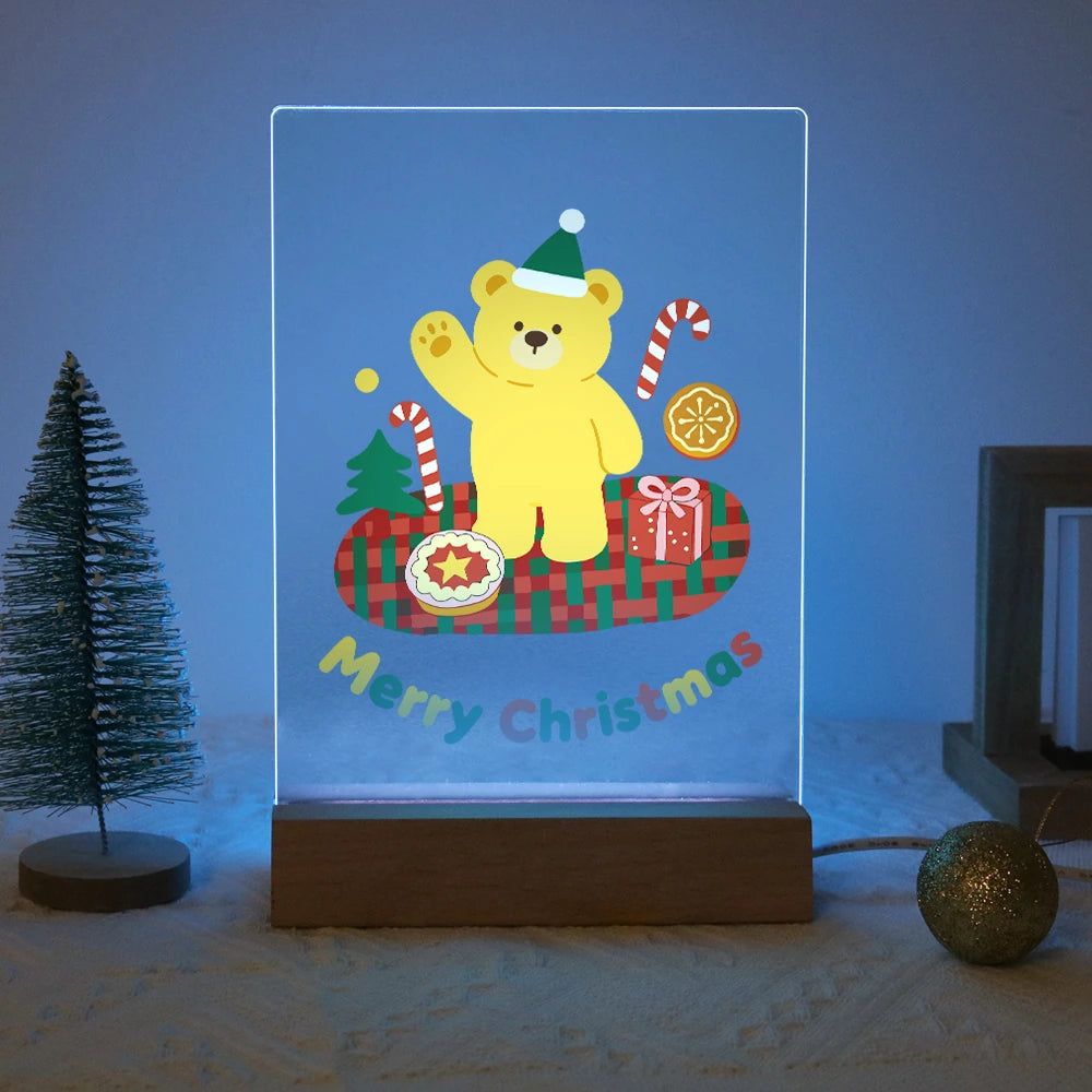 Paint by Numbers - Christmas Light | Waving Teddy on a Log