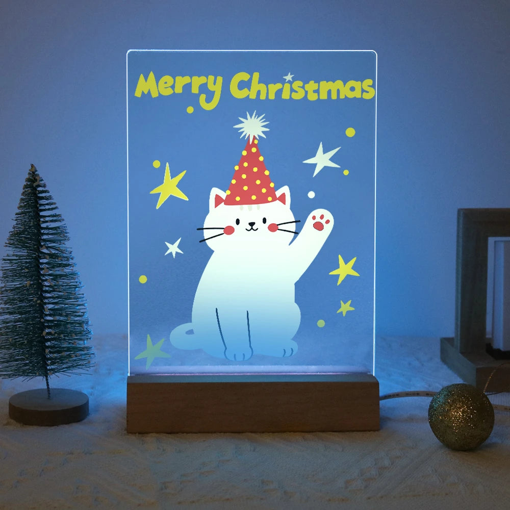 
Paint by Numbers - Christmas Light | White Cat in a Party Hat