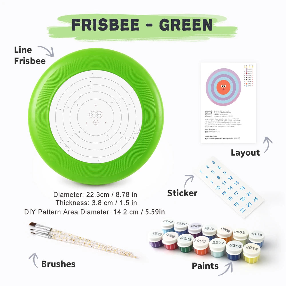 
Paint by Numbers - Frisbee | Bullseye Face in Orange