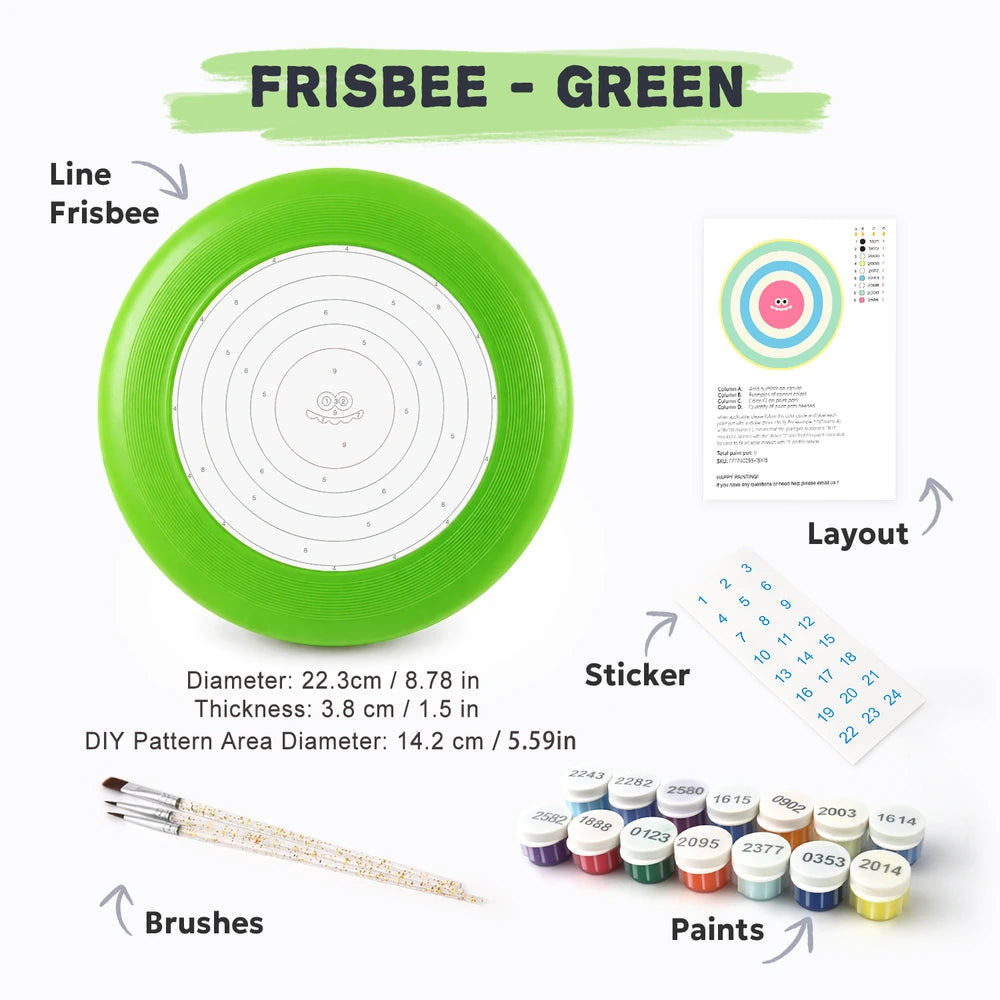 
Paint by Numbers - Frisbee | Bullseye Face in Pink