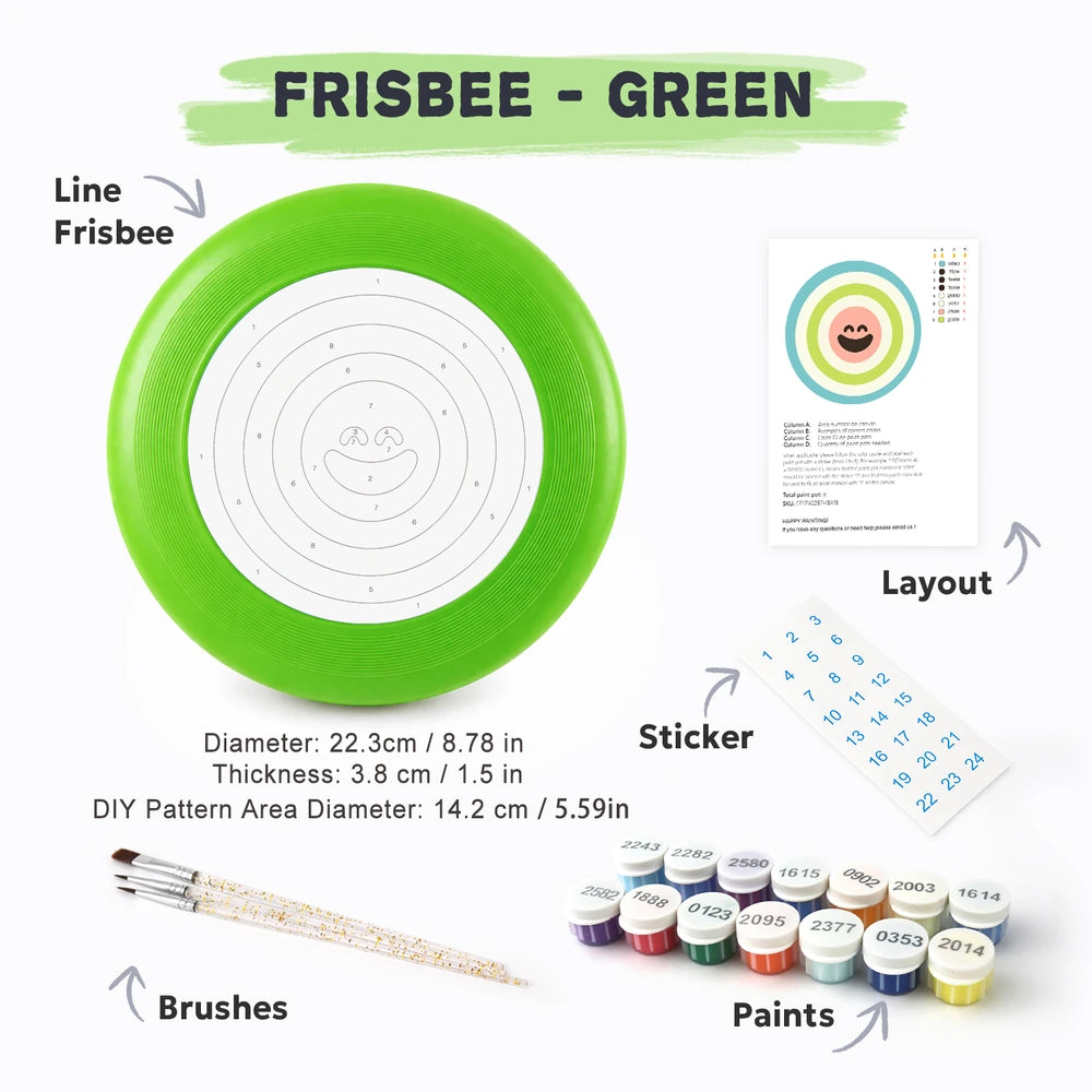 Paint by Numbers - Frisbee | Bullseye Smile in Green