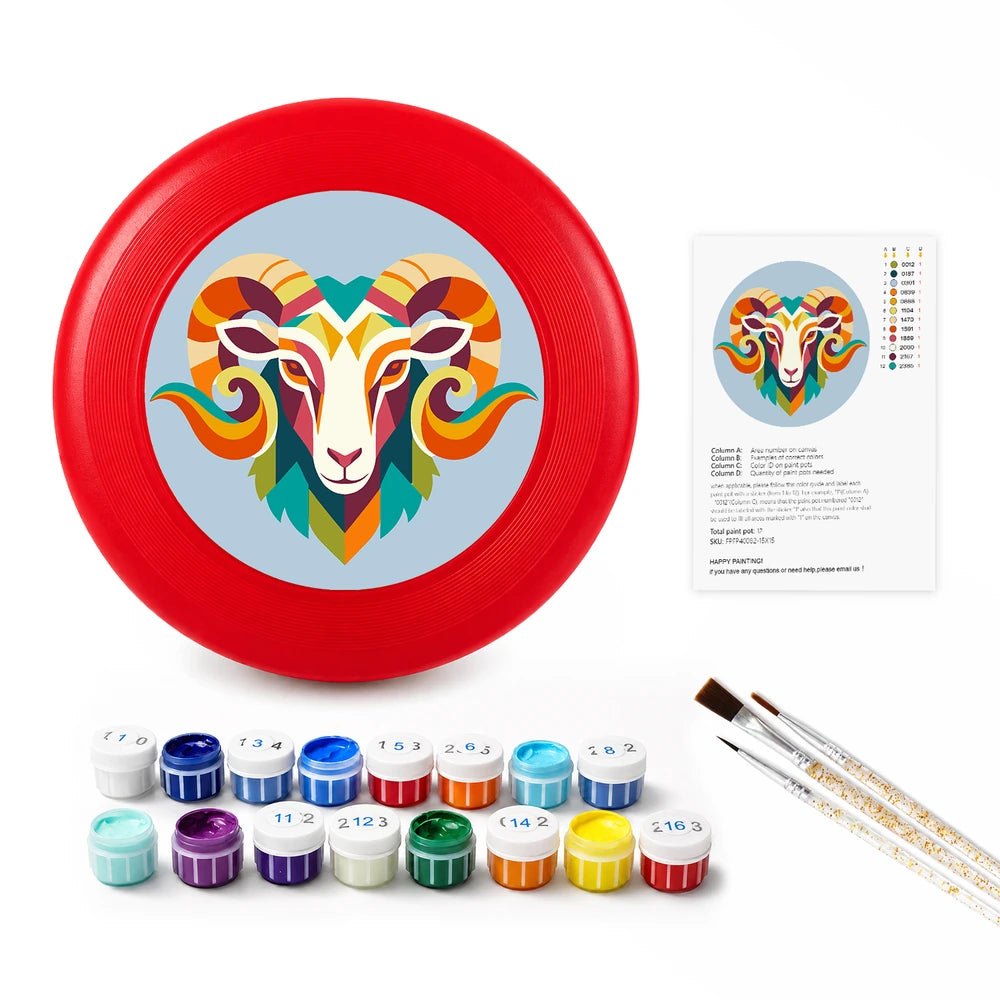 Paint by Numbers - Frisbee | Colorful Ram Head