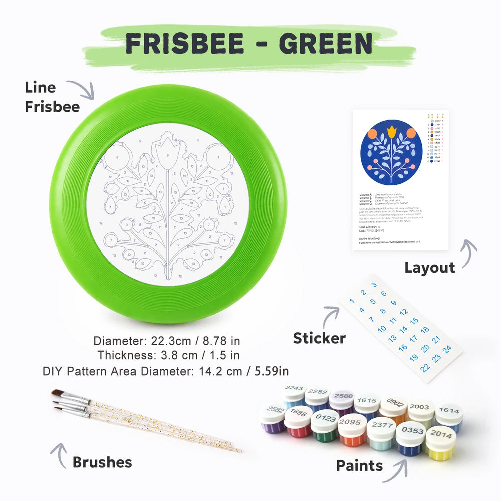 
Paint by Numbers - Frisbee | Folk Branch on Blue