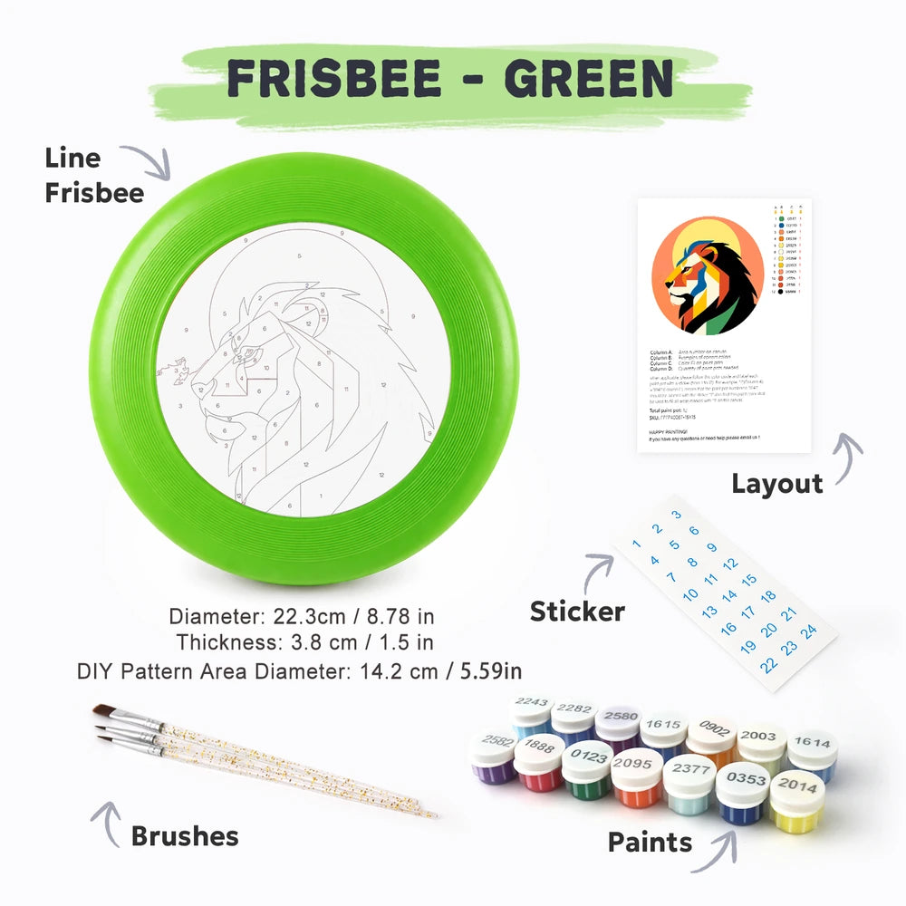 Paint by Numbers - Frisbee | Geometric Lion