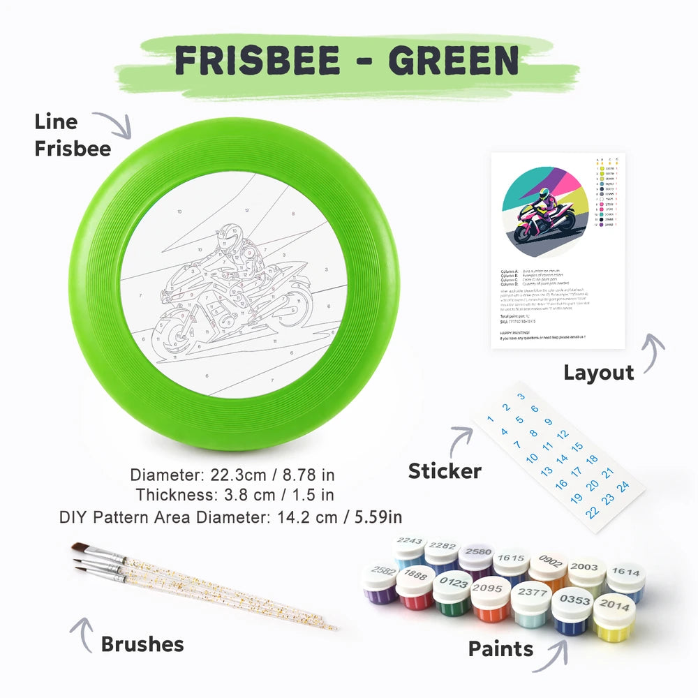 
Paint by Numbers - Frisbee | Motorbike Racer