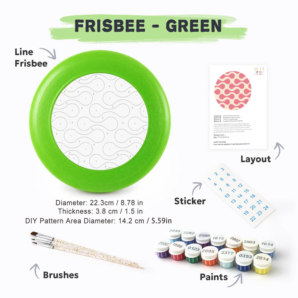 Paint by Numbers - Frisbee | Pink Wave Pattern
