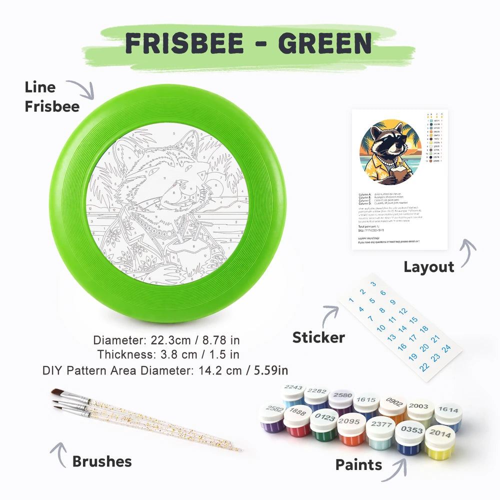 Paint by Numbers - Frisbee | Raccoon on Holiday