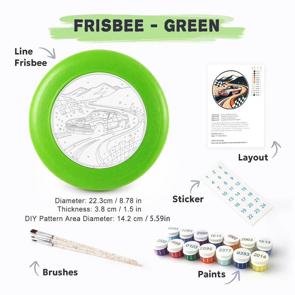 
Paint by Numbers - Frisbee | Race Car on the Track
