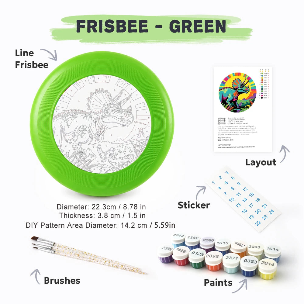 
Paint by Numbers - Frisbee | Rainbow Triceratops