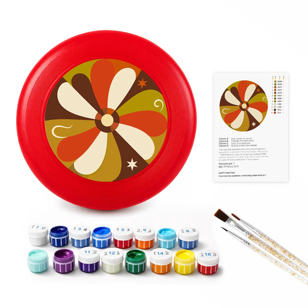 Paint by Numbers - Frisbee | Retro Brown Flower