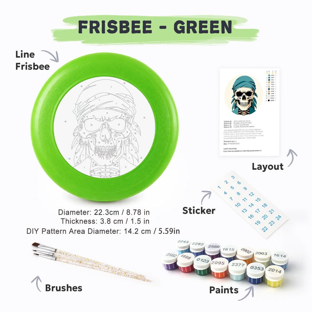 
Paint by Numbers - Frisbee | Skull in a Teal Bandana