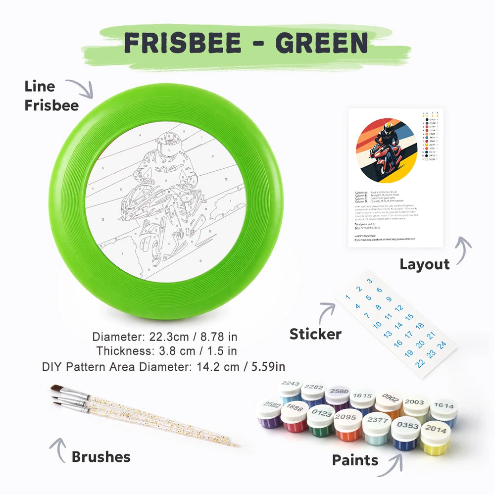 Paint by Numbers - Frisbee | Sunset Motorcycle Rider